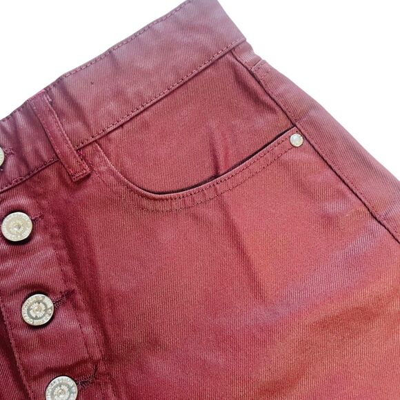 Zara | Burgundy Mom Fit High Waisted Shorts Size 4 | EUC - Picture 8 of 13